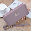 New Women's Wallet Women's Long Double Zipper Clutch Bag Fashionable Litchi Pattern Large Capacity Double Wallet Mobile Phone Bag