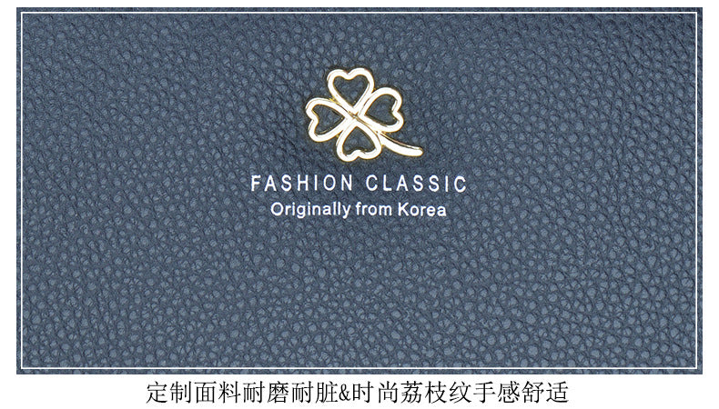 New Women's Wallet Women's Long Double Zipper Clutch Bag Fashionable Litchi Pattern Large Capacity Double Wallet Mobile Phone Bag