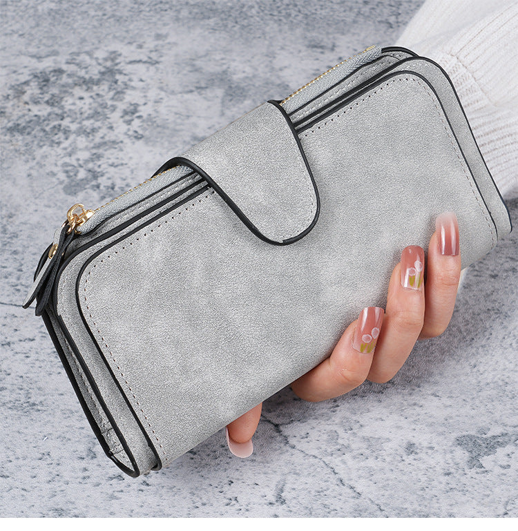 Cross-Border Hot Selling Long Buckle Women's Wallet Coin Purse Multi-Color Card Slot Mobile Phone Bag Clutch Bag Card Holder Wallet