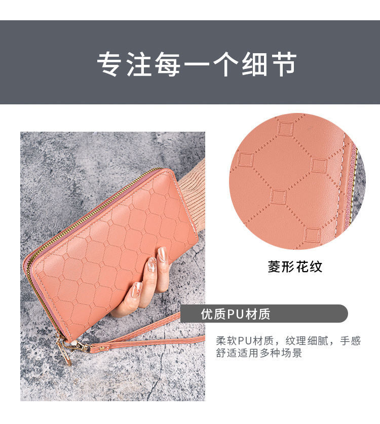 Factory New Wallet Korean Style Cute Long Coin Purse Large Capacity Women Multi Card Zipper Handheld Mobile Phone Bag for Women