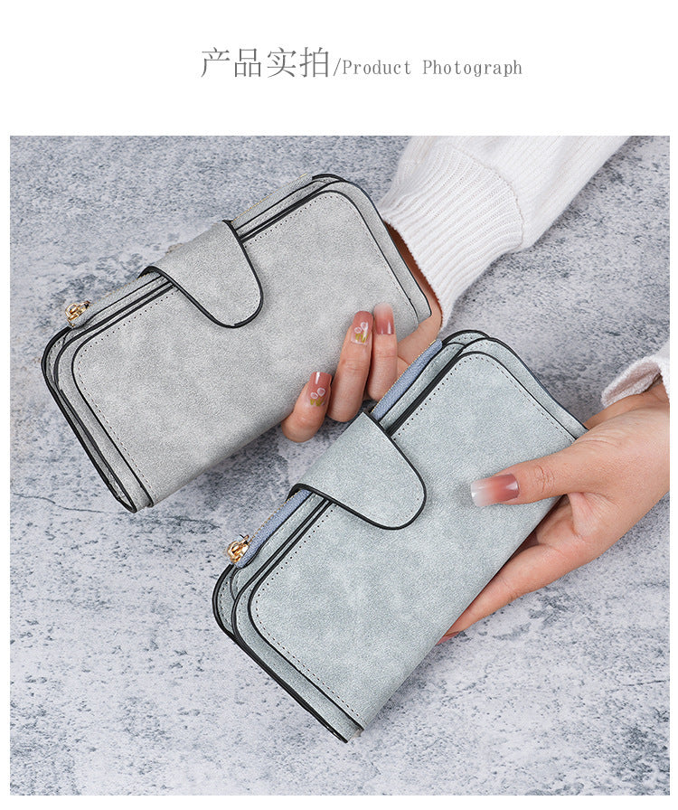 Cross-Border Hot Selling Long Buckle Women's Wallet Coin Purse Multi-Color Card Slot Mobile Phone Bag Clutch Bag Card Holder Wallet