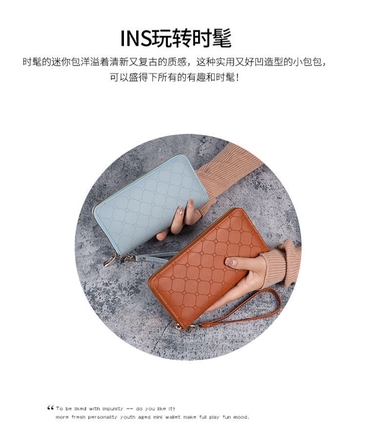 Factory New Wallet Korean Style Cute Long Coin Purse Large Capacity Women Multi Card Zipper Handheld Mobile Phone Bag for Women