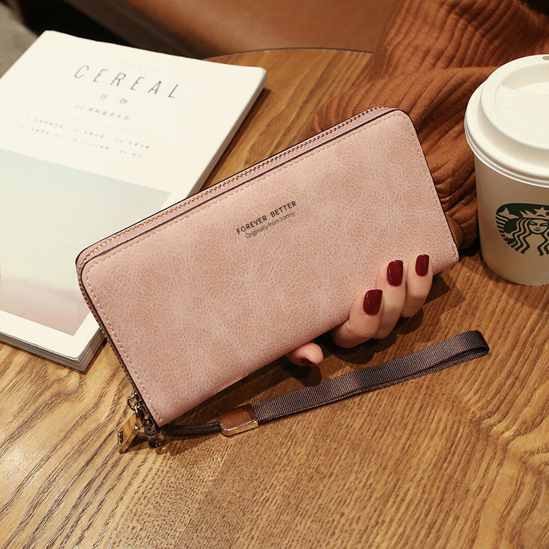 Lonny Women's Hand-Held Long Wallet Korean Style Handbag Multi-Functional Card Holder Mobile Phone Bag Coin Purse Women's Wallet