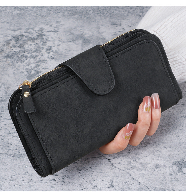 Cross-Border Hot Selling Long Buckle Women's Wallet Coin Purse Multi-Color Card Slot Mobile Phone Bag Clutch Bag Card Holder Wallet