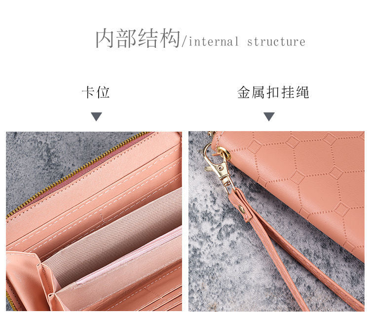 Factory New Wallet Korean Style Cute Long Coin Purse Large Capacity Women Multi Card Zipper Handheld Mobile Phone Bag for Women