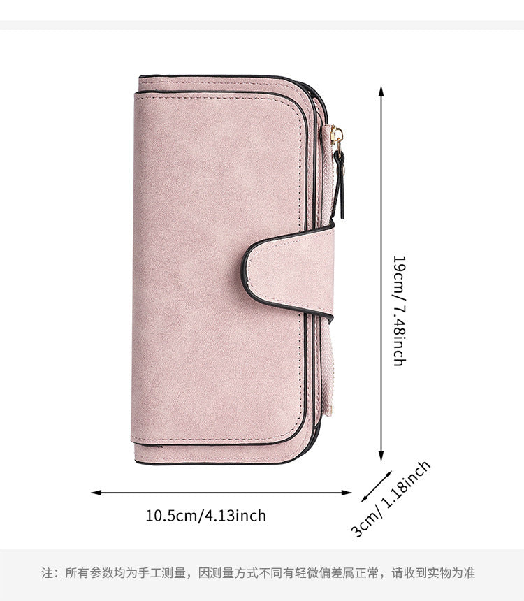 Cross-Border Hot Selling Long Buckle Women's Wallet Coin Purse Multi-Color Card Slot Mobile Phone Bag Clutch Bag Card Holder Wallet